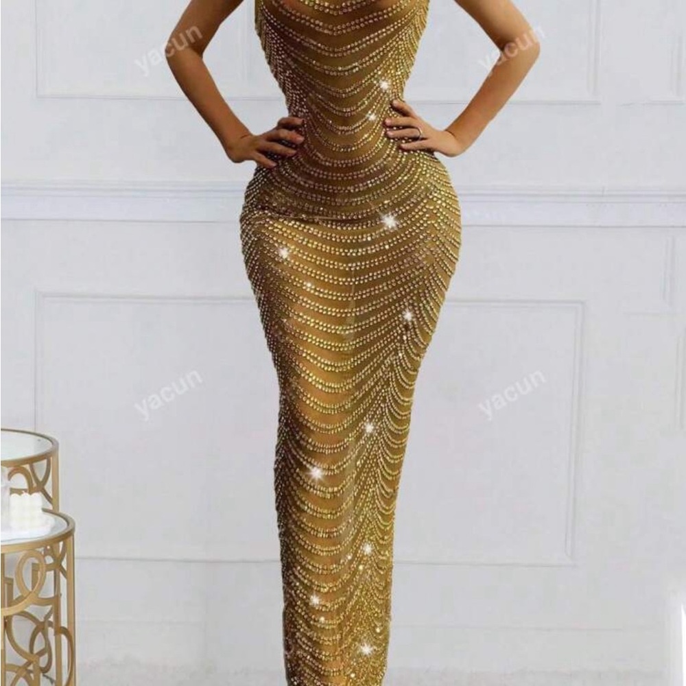 Gold Sequin Bodycon Dress